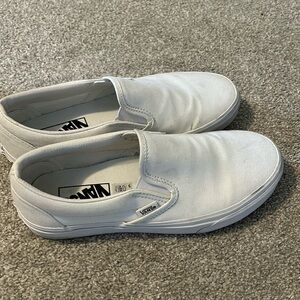 WHITE VANS SLIP ONS